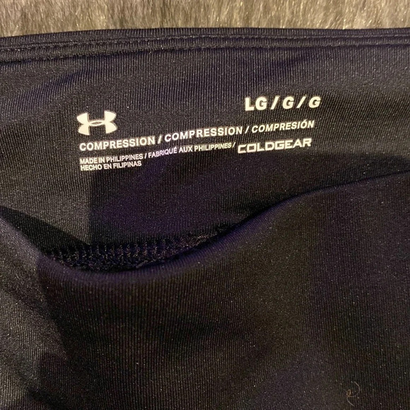 Under armour Teal black compression Cold gear leggings Sz L - Picture 7 of 11